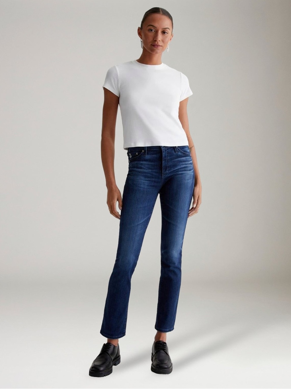 AG Mari Crop Slim Straight Leg Jeans